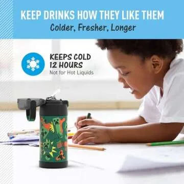 THERMOS FUNTAINER Kids Steel Water Bottle for Cold Drinks