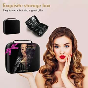 5 in 1 Curling Iron & Straightener Set - Interchangeable Barrels, Instant Heat Up, LED Display