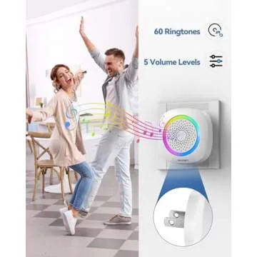 TECKNET Wireless Doorbell with RGB Lighting & 1300ft Range