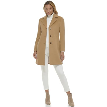 Calvin Klein Women's Classic Cashmere Wool Blend Coat - Chic Winter Essential