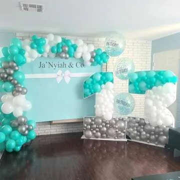 PartyWoo Teal Balloons, 127 pcs Teal Blue Balloons Different Sizes Pack of 36 Inch 18 Inch 12 Inch 10 Inch 5 Inch Turquoise Balloons for Balloon Garland or Balloon Arch as Party Decorations, Teal-Y69