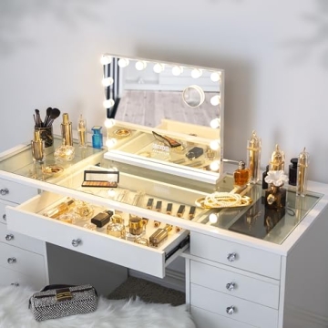 FENCHILIN Vanity Mirror with Bluetooth and LED Lights