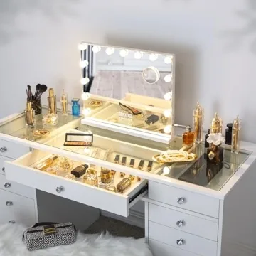 FENCHILIN Vanity Mirror with Bluetooth and LED Lights
