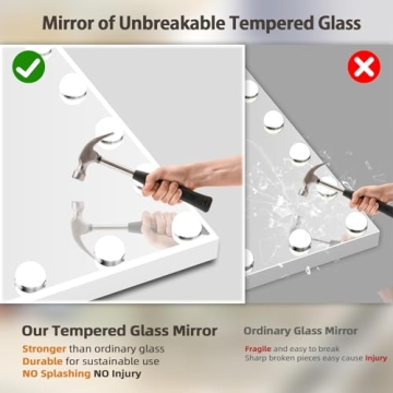 FENCHILIN Vanity Mirror with Bluetooth and LED Lights