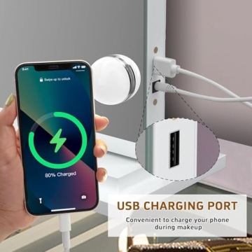 FENCHILIN Vanity Mirror with Bluetooth and LED Lights