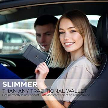 ESTALON Thin Leather Wallet For Men | Minimalist Design | Multiple Card Holder | RFID Blocked (Navy1)