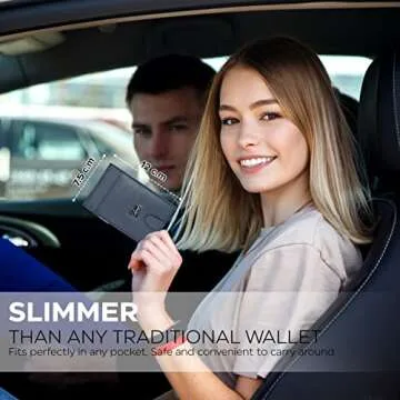 ESTALON Thin Leather Wallet For Men | Minimalist Design | Multiple Card Holder | RFID Blocked (Navy1)