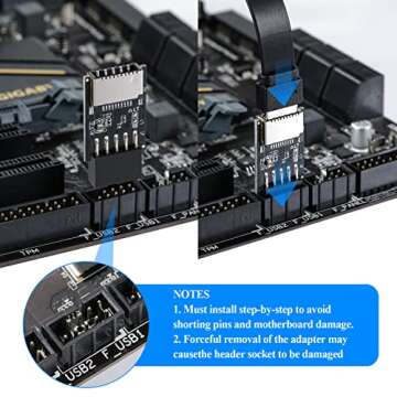 MZHOU USB 2.0 Front Panel Header Adapter for Efficient Connectivity