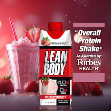 Labrada Lean Body Ready-to-Drink Strawberry Protein Shake, 40g Protein, Whey Blend, 0 Sugar, Gluten ...