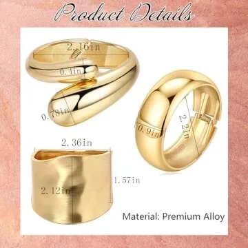 Svovin 1-3PCS Gold Cuff Bracelets for Women Wide Gold Bangle Bracelet Trendy Chunky Cuff Bangle Bracelets Irregular Statement Wrist Cuff Wrap Bracelet Jewelry