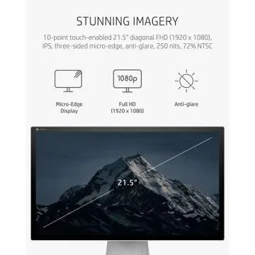 HP Chromebase 21.5" All-in-One Desktop, Intel Pentium Gold 6405U Processor, 4 GB RAM, 64 GB Storage, Rotating Full HD IPS Touchscreen, Chrome OS, Bluetooth Keyboard and Mouse Combo (22-aa0012, 2021)