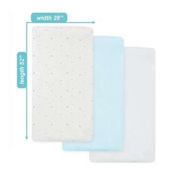 American Baby Company 3 Pack Fitted Crib Sheets 28" x 52", Soft Breathable Neutral 100% Cotton Jerse...