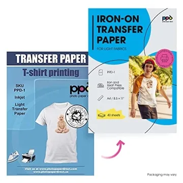 PPD Iron-on Transfer Paper for Light Fabrics - 40 Sheets