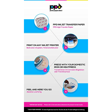 PPD Iron-on Transfer Paper for Light Fabrics - 40 Sheets