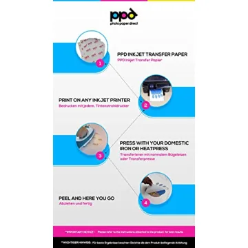 PPD Iron-on Transfer Paper for Light Fabrics - 40 Sheets