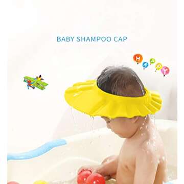 Baby Shampoo Caps Silicone Bathing Hat Adjustable Shower Cap Kids Infants Soft Protection Safety Vis...