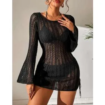 Fayenne Crochet Backless Sexy Swimsuit Cover-Up