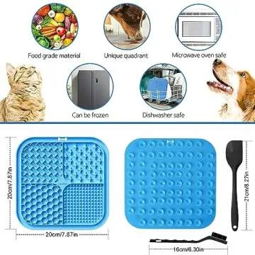 Lesipee Licking Mat for Dogs & Cats 2 Pack, Slow Feeder Lick Pat, Anxiety Relief Dog Toys Feeding Ma...