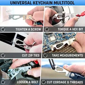 Keyport MOCA 10-in-1 Keychain Multitool (Stainless) | EDC Multi Tool: Pry Bar, Bottle Opener, Screwdriver, Box Opener, Cord Cutter & More | TSA Key Tool | EDC Gear | For Key Organizer & Key Chain