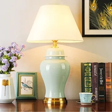 CURTEK Modern Ceramic Table Lamp for Home Decor