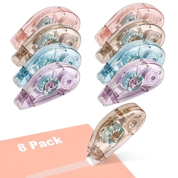 Double Sided Tape Roller - 8 Pack Adhesive Scrapbook Glue Tape Runner Roller for Scrapbooking, Wrapp...