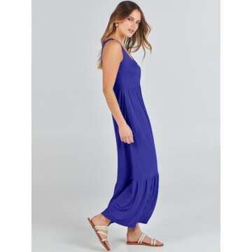 ANRABESS Summer Maxi Sundress With Pockets - Women’s Casual Wear