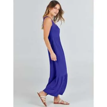 ANRABESS Summer Maxi Sundress With Pockets - Women’s Casual Wear