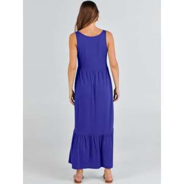 ANRABESS Summer Maxi Sundress With Pockets - Women’s Casual Wear