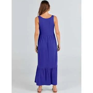 ANRABESS Summer Maxi Sundress With Pockets - Women’s Casual Wear