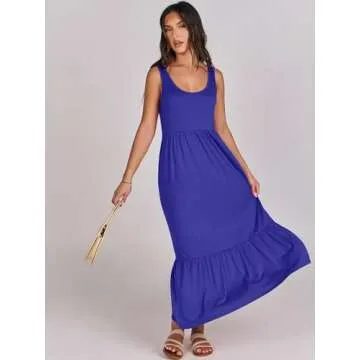 ANRABESS Summer Maxi Sundress With Pockets - Women’s Casual Wear