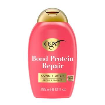 OGX Repair & Protect Bond Protein Repair Conditioner, Lightweight Conditioner Targets Damaged Areas ...