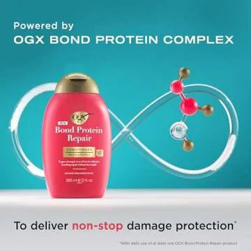 OGX Repair & Protect Bond Protein Repair Conditioner, Lightweight Conditioner Targets Damaged Areas of Hair for Effective Bond Repair, Sulfate-Free Surfactants, 13 fl. oz