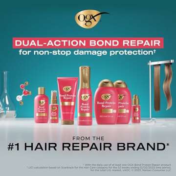 OGX Repair & Protect Bond Protein Repair Conditioner, Lightweight Conditioner Targets Damaged Areas of Hair for Effective Bond Repair, Sulfate-Free Surfactants, 13 fl. oz