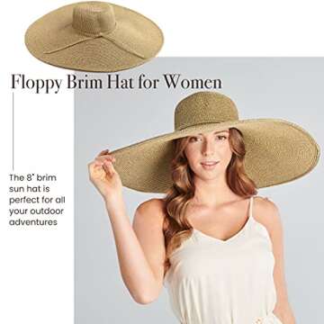 San Diego Hat Company UBX2535 Ultrabraid XL Brim Sun Hat Multi Brown One Size