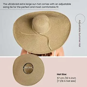 San Diego Hat Company UBX2535 Ultrabraid XL Brim Sun Hat Multi Brown One Size