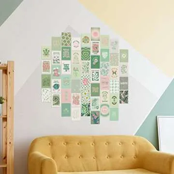Sage Green Room Decor Aesthetic 70pcs, Green Wall Collage Kit Aesthetic Pictures for Teen Girls, Preppy Posters for Girls Room, Danish Pastel Aesthetic Wall Decor, Pastel Bedroom Decor