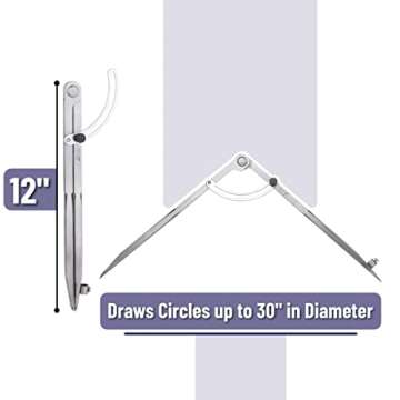 Mr. Pen- Professional Large Compass for Woodworking, 12 Inch Compass with Wing, Compass for Geometry...