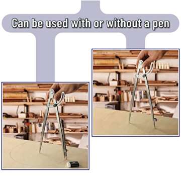 Mr. Pen- Professional Large Compass for Woodworking, 12 Inch Compass with Wing, Compass for Geometry, Compass Drawing Tool, Woodworking Compass, Pencil Compass for Carpenter, Drafting, Drawing Compass