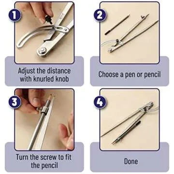 Mr. Pen- Professional Large Compass for Woodworking, 12 Inch Compass with Wing, Compass for Geometry, Compass Drawing Tool, Woodworking Compass, Pencil Compass for Carpenter, Drafting, Drawing Compass