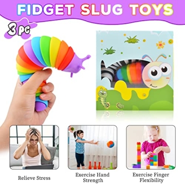 Cevioce Fidget Slug Toy Sensory Stress Relief for All Ages