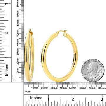 Gem Stone King Stainless Steel Yellow Hoop Earrings - 2 Inches Wide Fashion Statement Jewelry for Wo...