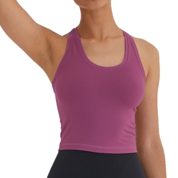 Women's Cropped Racerback Tank Tops for Active Lifestyle