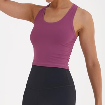 Women's Cropped Racerback Tank Tops for Active Lifestyle