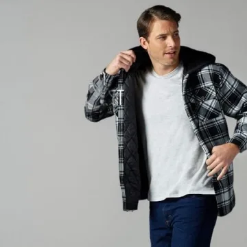 Wrangler Quilted Lined Flannel Shirt Jacket for Men