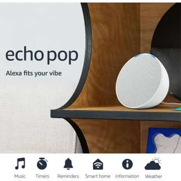 Amazon Echo Pop Speaker in Glacier White