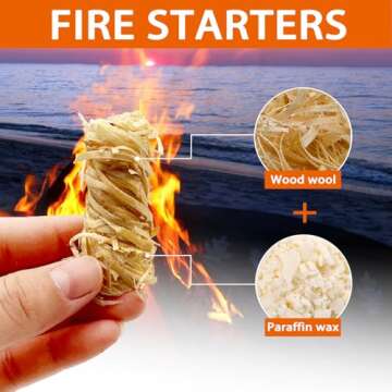 E500 Fire Starter - Natural Fire Starters for Fireplace, Campfires, Chimney, BBQ, Fire Pit & Wood Fi...