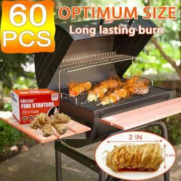 E500 Natural Fire Starters - Eco-Friendly 60 Pack
