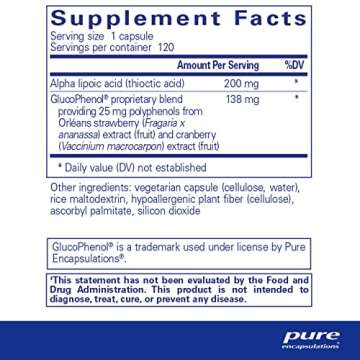Pure Encapsulations Alpha Lipoic Acid with GlucoPhenol | ALA Supplement for Liver Support, Antioxida...
