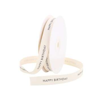 5/8" x 25 Yards Natural Cotton Herringbone Custom Printed Ribbon for Christmas, Weddings, Birthdays,...