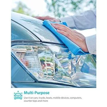 Zeppoli Reusable Microfiber Cleaning Cloth Set - 12 x 16 Inches Microfiber Cloth - 24 Pack Washcloth, Auto Detailing Supplies – Cleaning Rags, Works Great with Windex